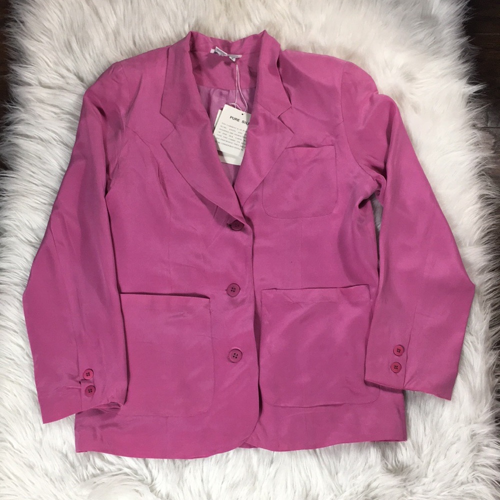 Vintage | Fuchsia Silk Blazer